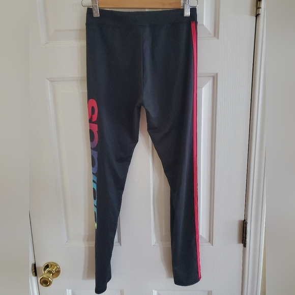 Like New Adidas rainbow Active Girls leggings Size XL 16 - Picture 2 of 6